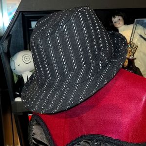 Y2k Like New Pinstripe Fedora Unisex Hat